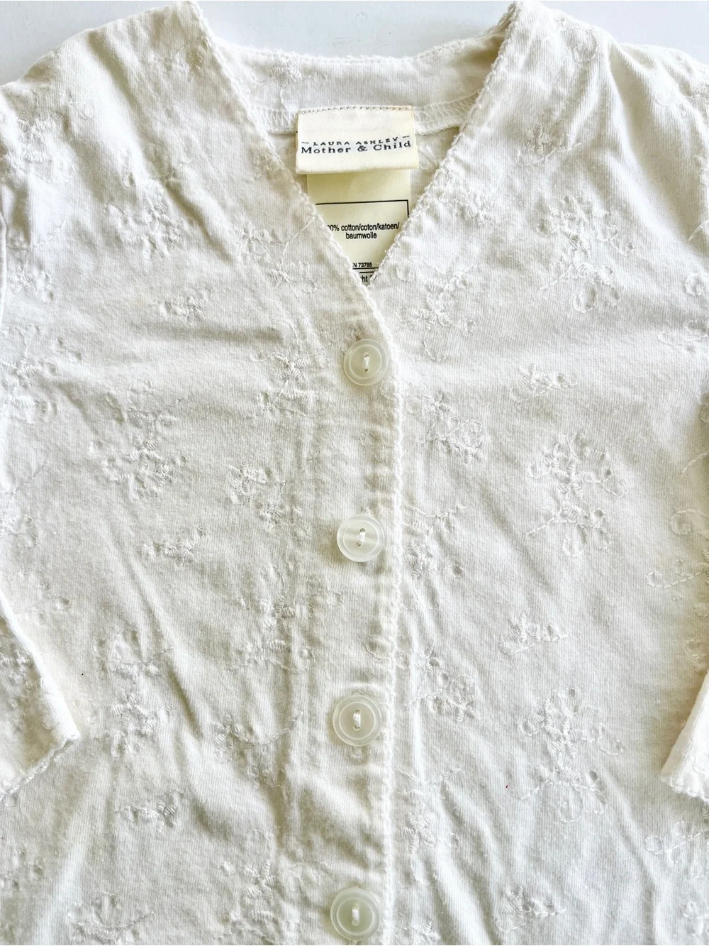 Laura Ashley Mother & Child White Embroidered Cardigan top girls 2-3 yr kids